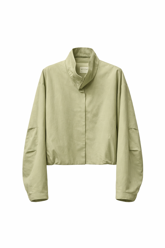 Light green jacket on a white background