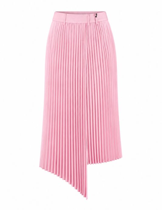 Pink pleated skirt on a white background