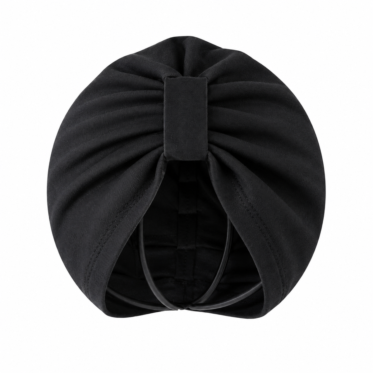 Turbanas su keičiamais aksesuarais, juodas