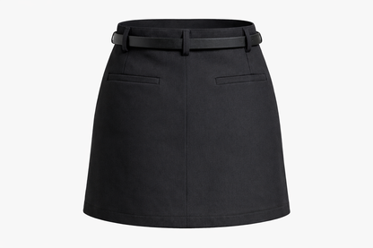 Juodas klasikinis mini sijonas-šortai