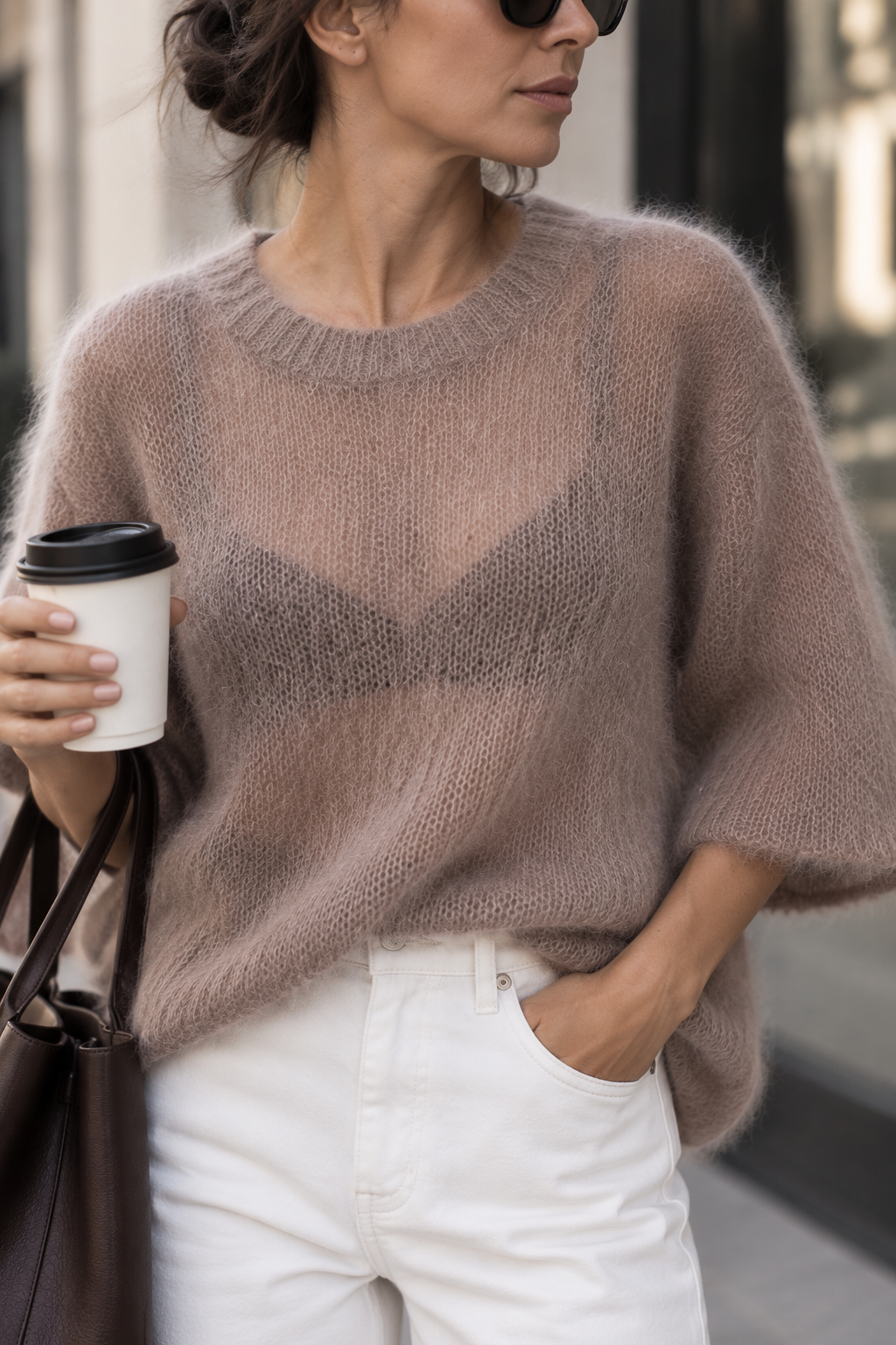 Merino vilnos megztukas, plonas, cappuccino