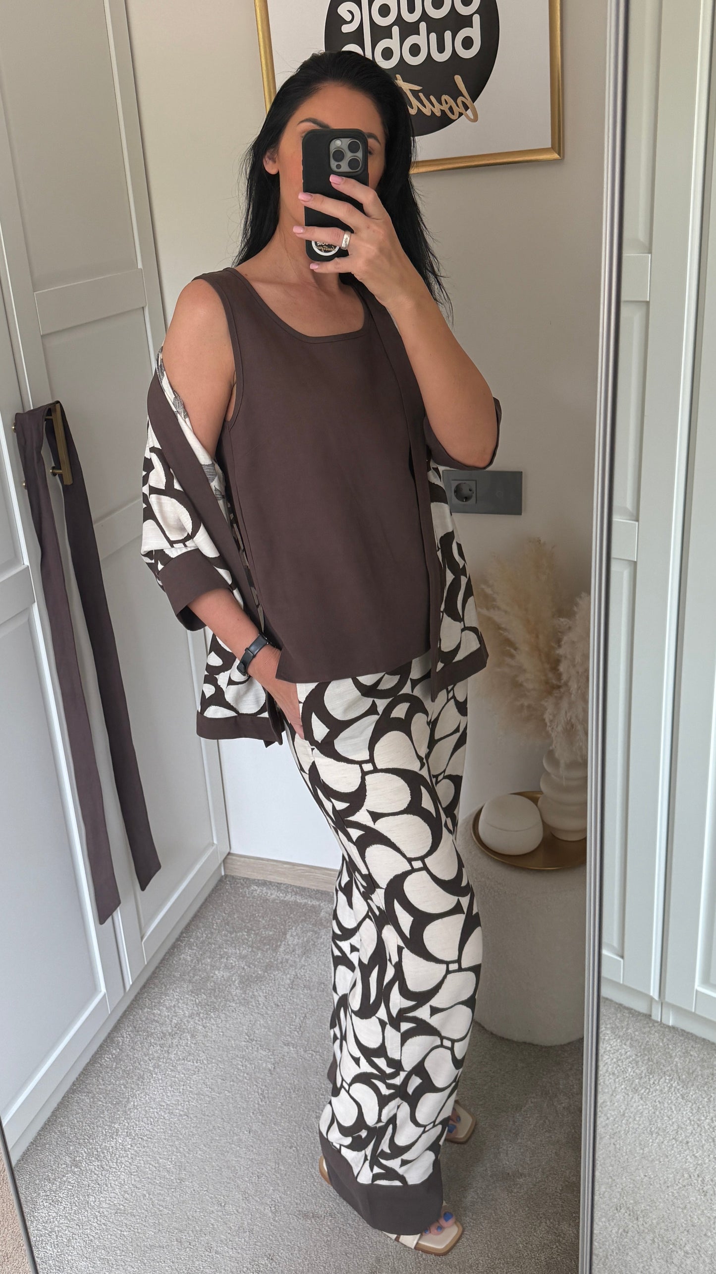 3 dalių lino kostiumas