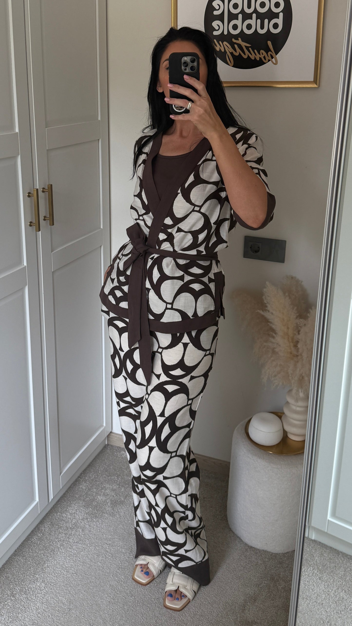 3 dalių lino kostiumas