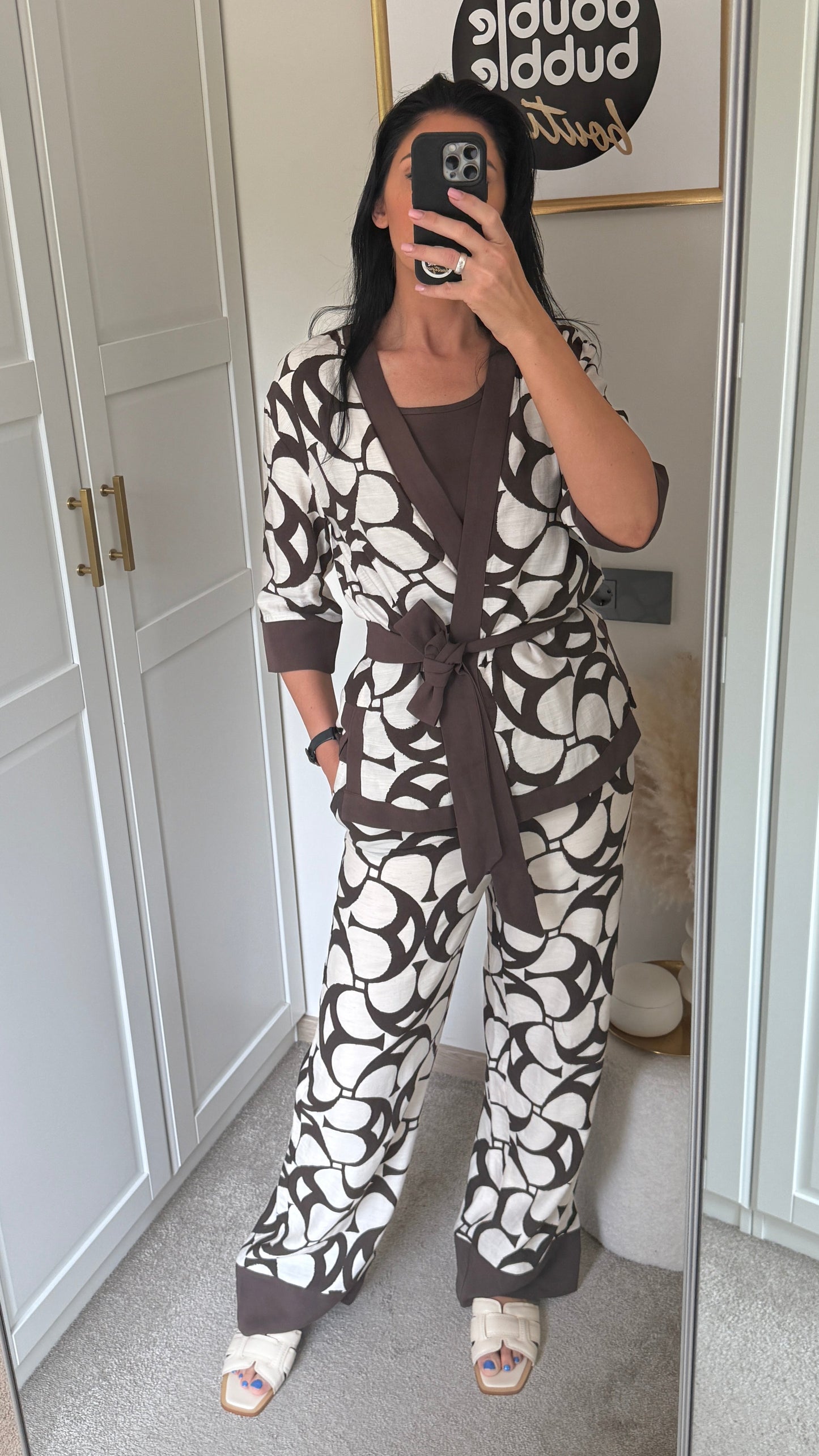 3 dalių lino kostiumas