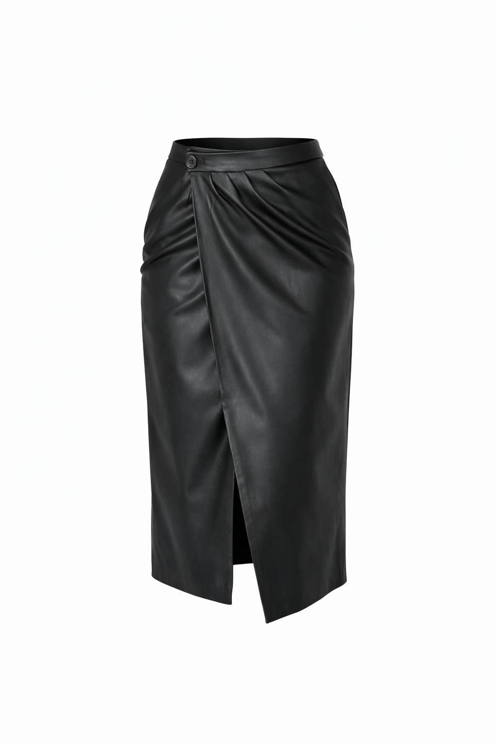 Black leather skirt on a white background