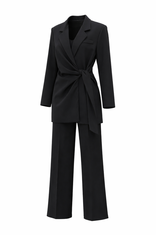 juodas kostiumas su surišamu svarku ghost