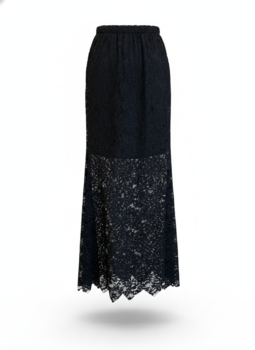 Juodas neriniu sijonas maxi