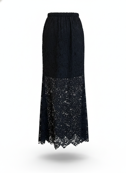 Juodas neriniu sijonas maxi