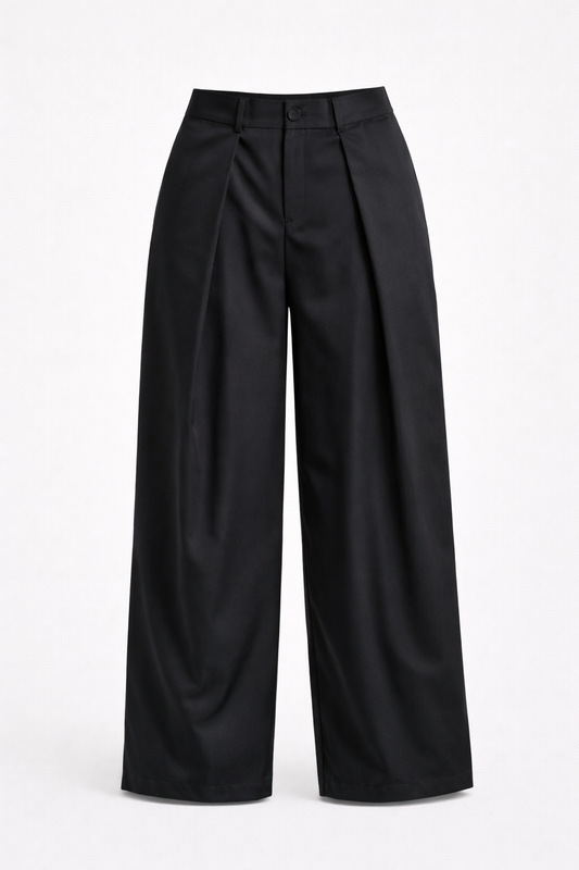 Ilgos plačios kelnes juodos