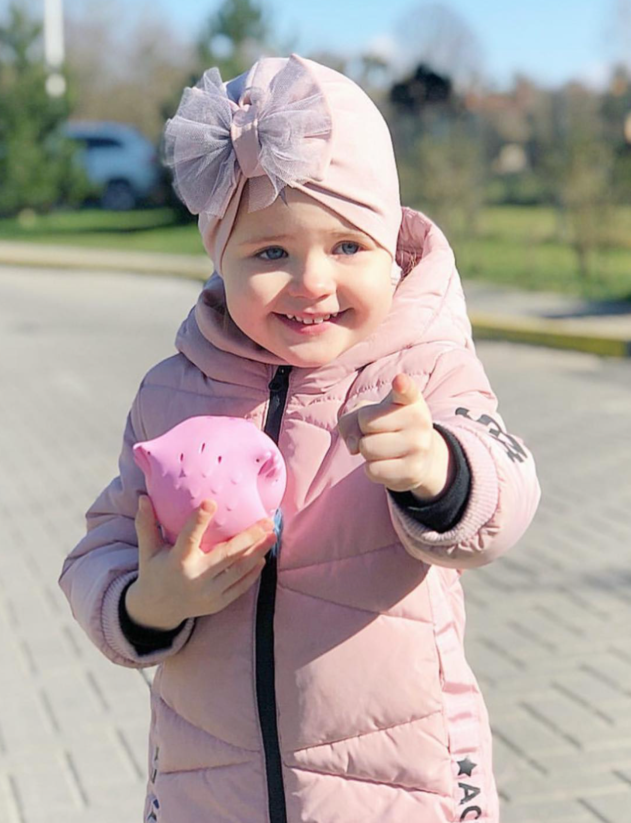 Turbanas su keičiamais aksesuarais, švelniai rožine 