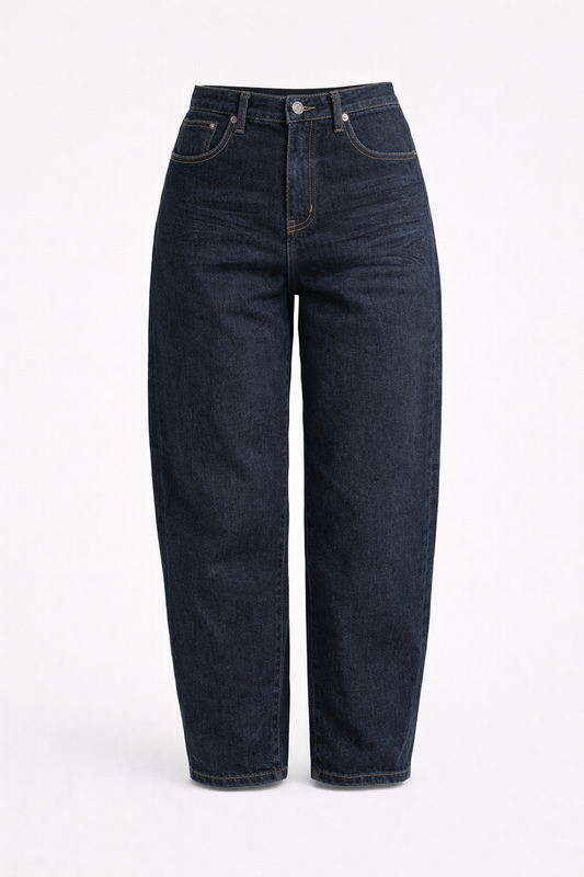 Tamsiai melyni mom fit dzinsai is priekio