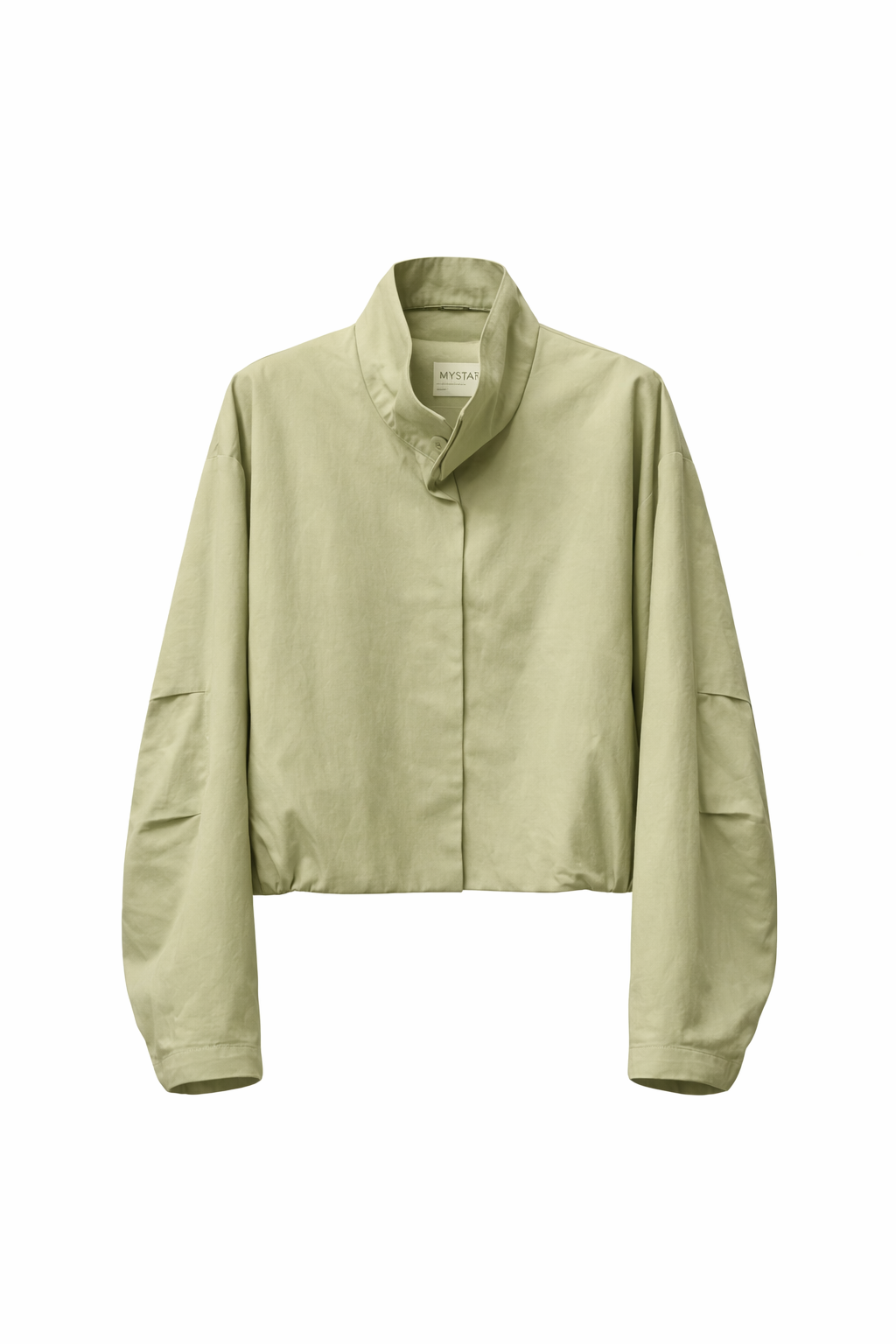 Light green jacket on a white background