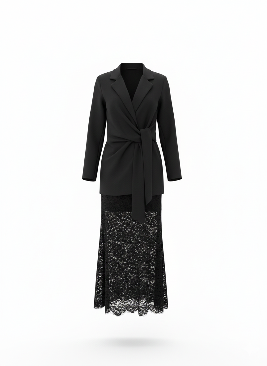 surisamas juodas svarkas ir neriniu sijonas