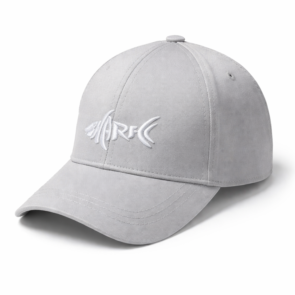 Gray cap with a logo on a white background