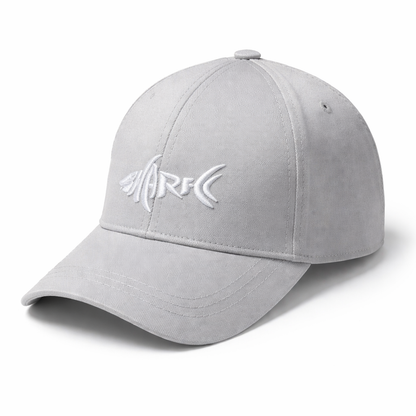 Gray cap with a logo on a white background