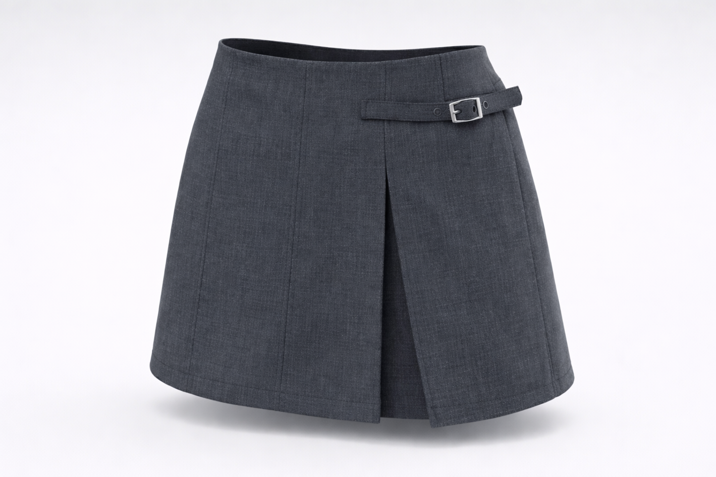 Gray skirt with a belt on a white background