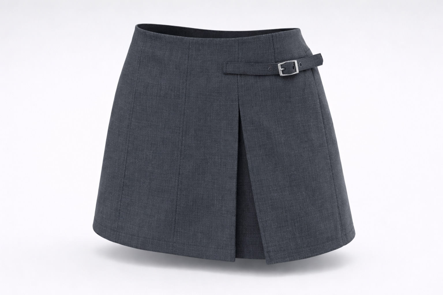 Gray skirt with a belt on a white background