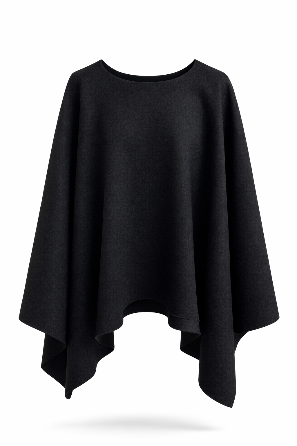 Black poncho on a white background