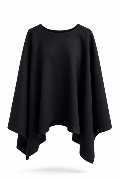 Black poncho on a white background
