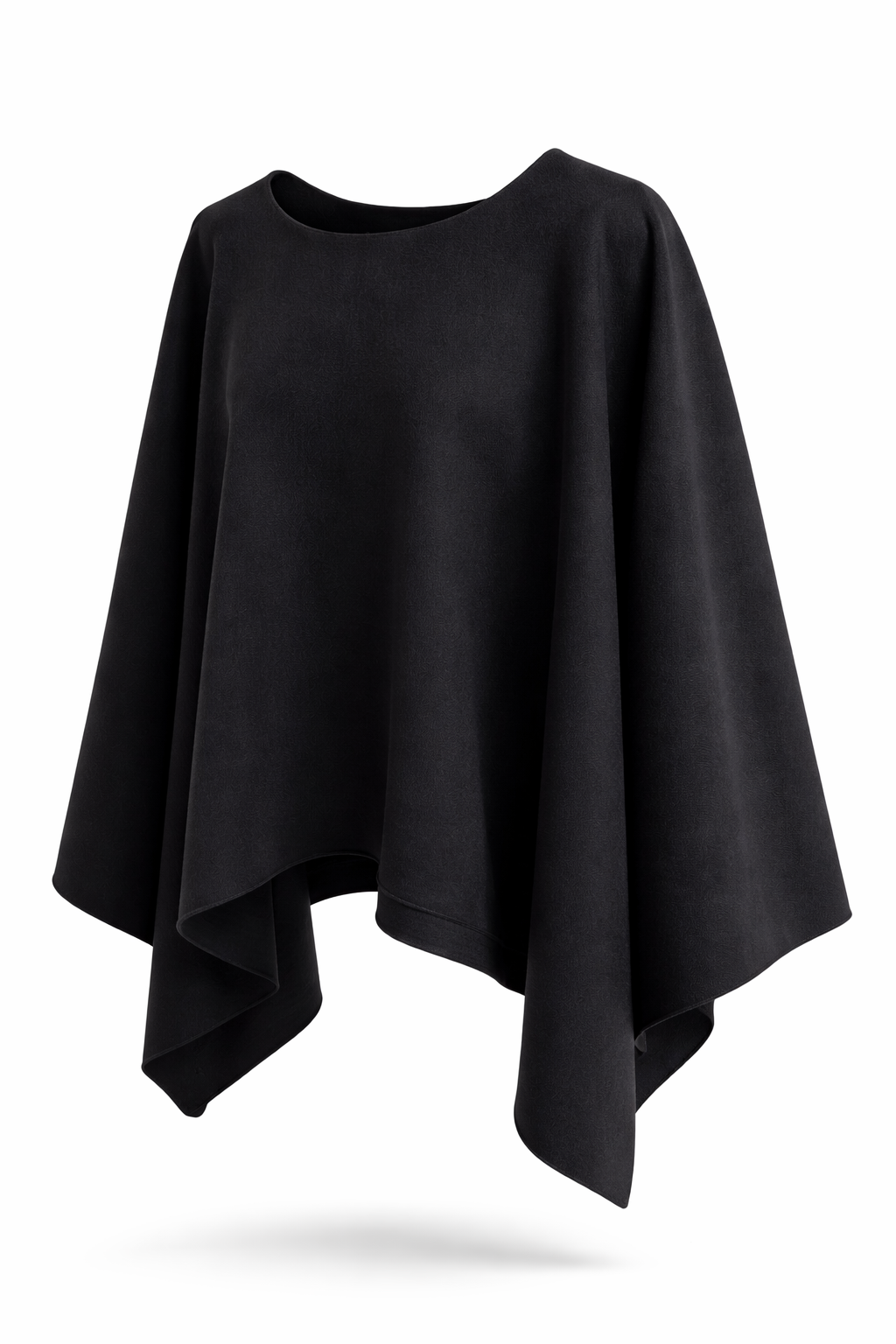 Black poncho on a white background