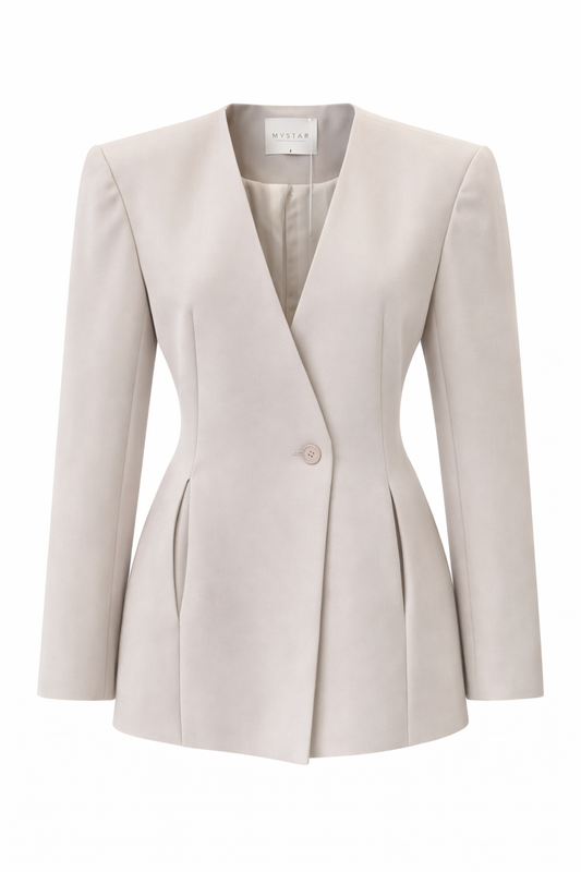 Beige blazer on a white background